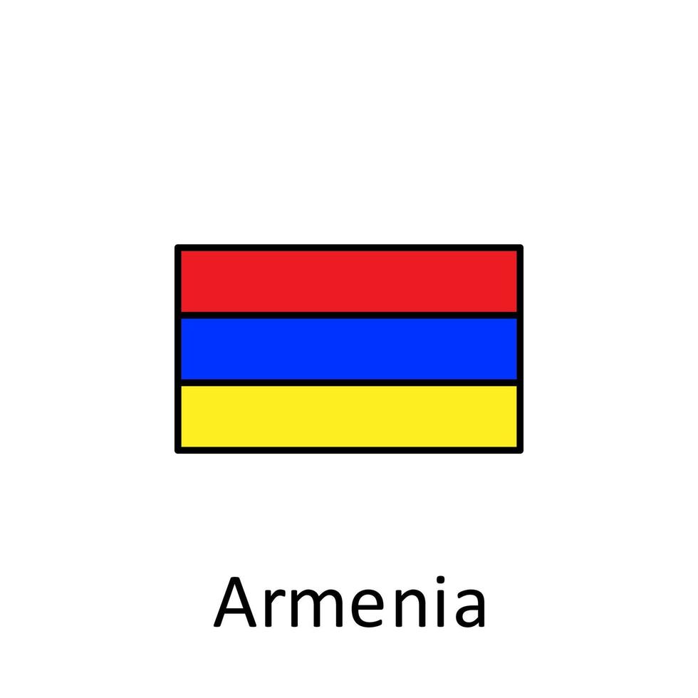National flag of Armenia in simple colors with name vector icon