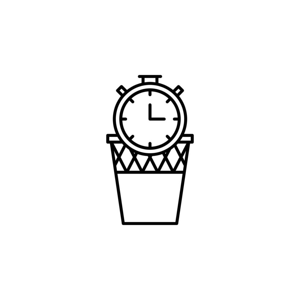 hora gestión, reloj, gestión, tiempo, residuos vector icono ilustración