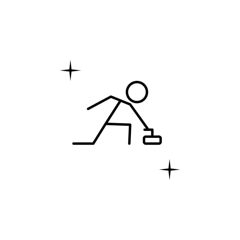 Curling, sport vector icon illustration