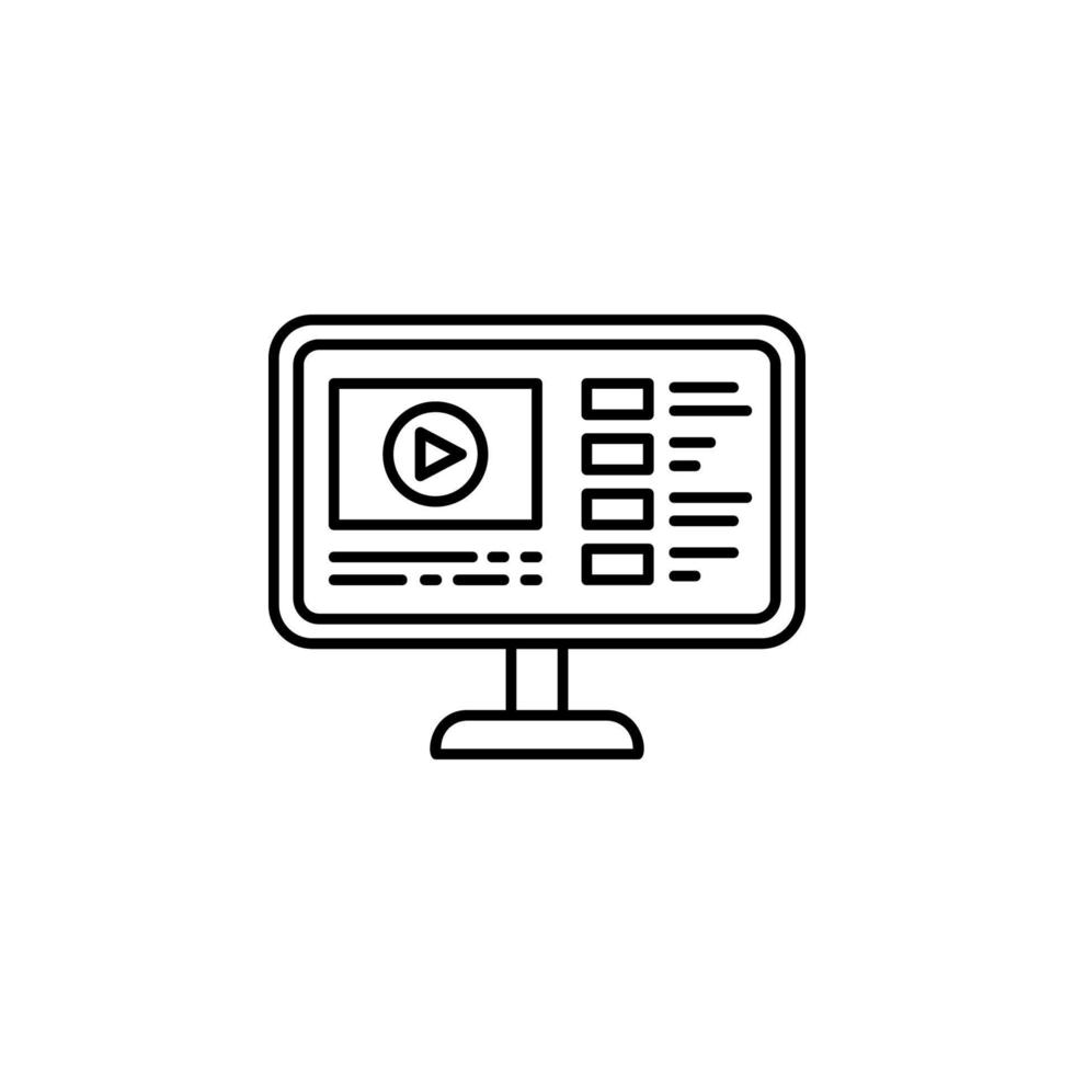 Online course computer website vector icon illustration