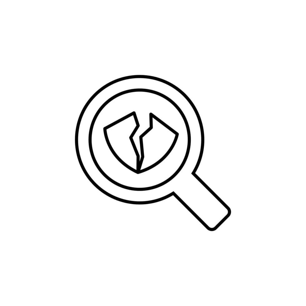 Loop Broken Shield vector icon illustration