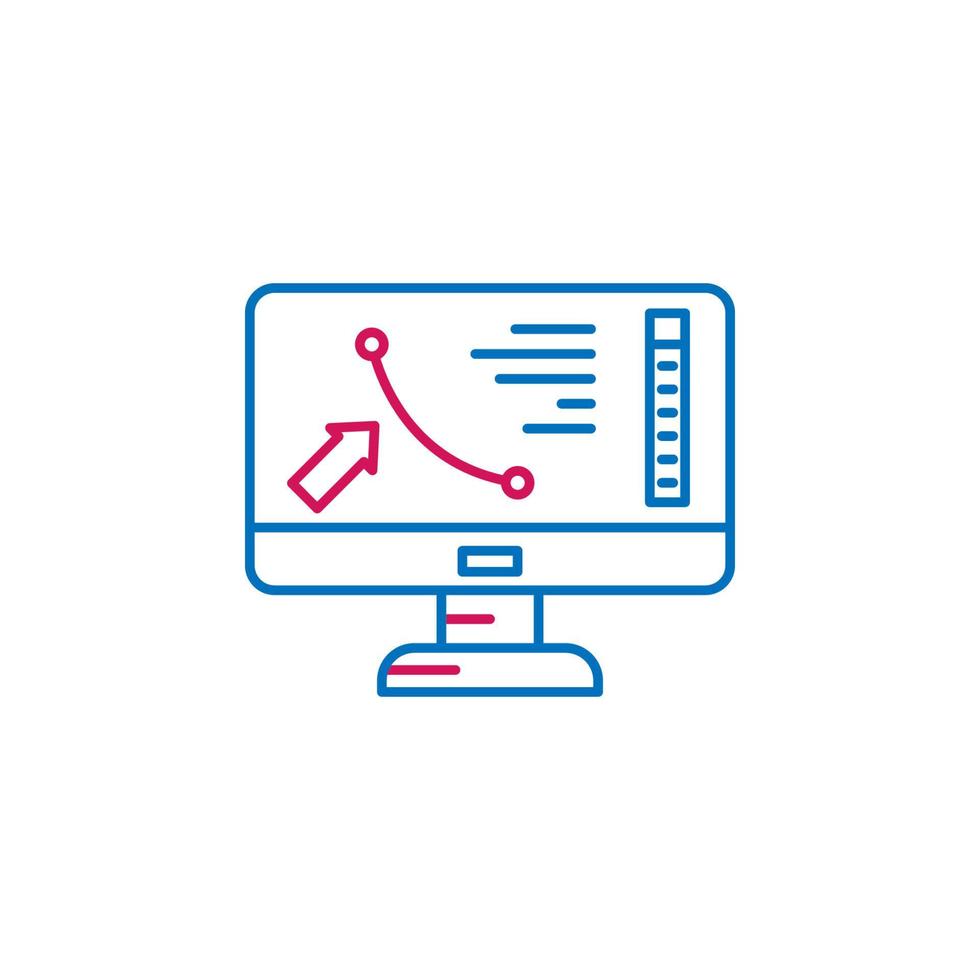 3D printing, monitor vector icon illustration