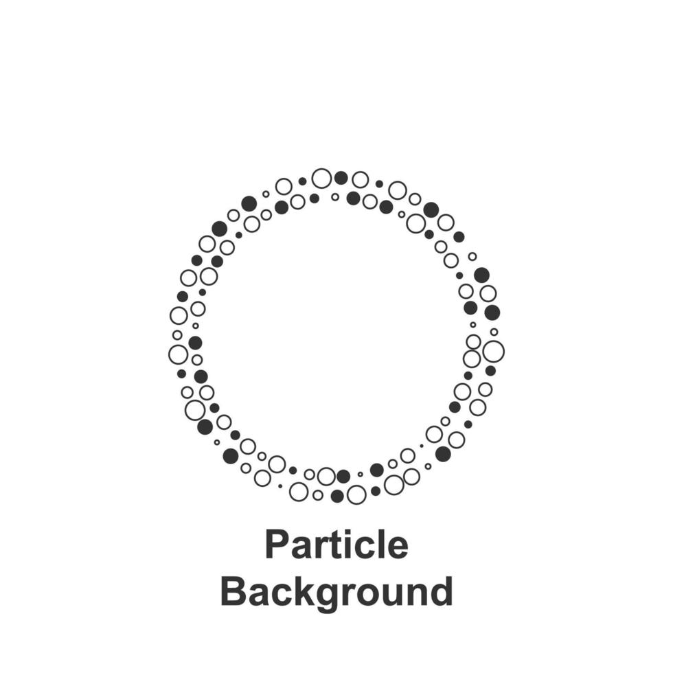 Particle round background, hand drawn in round vector icon illustration