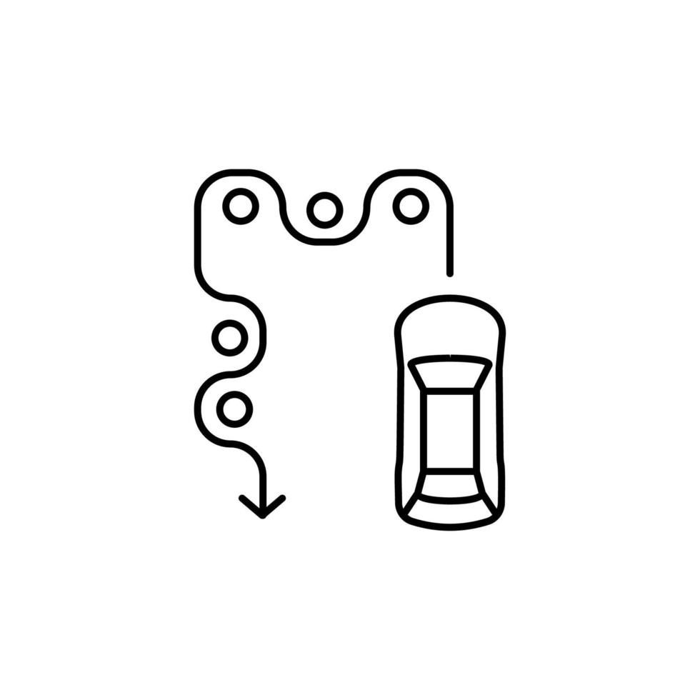 Car, driver, learning, obstacles vector icon illustration