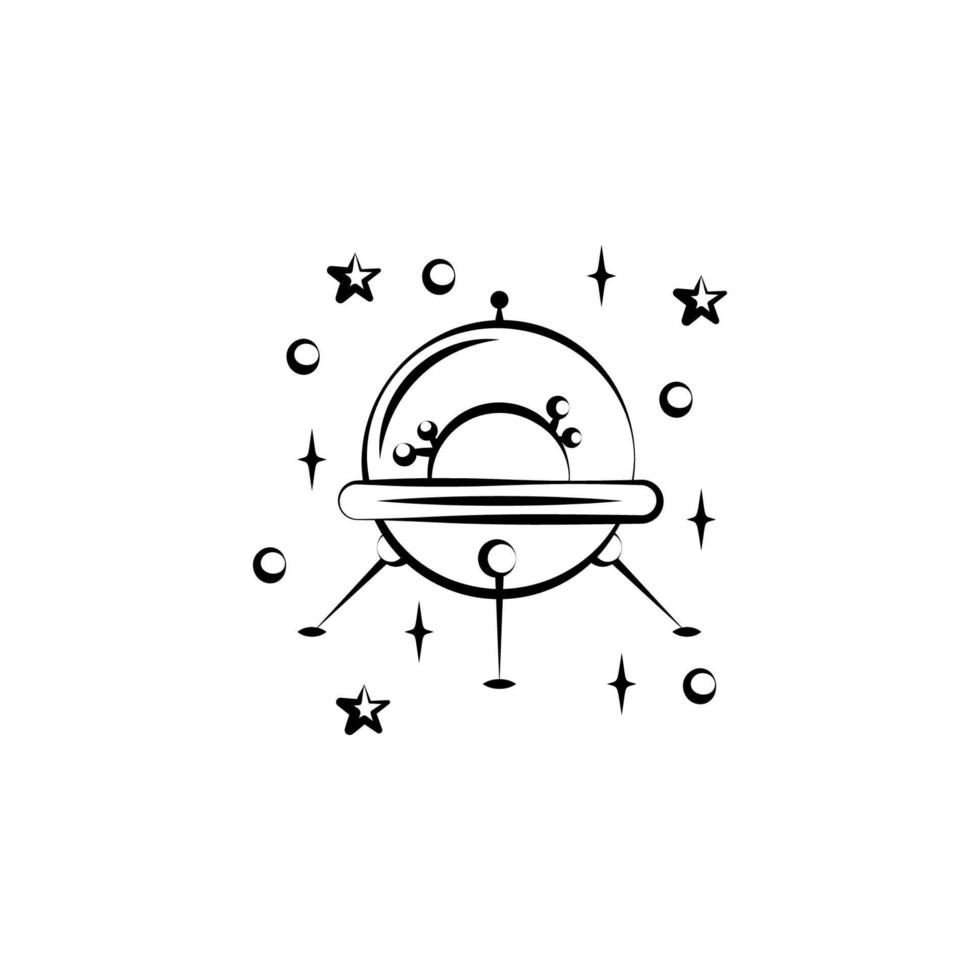 Ufo flaying saucer vector icon illustration
