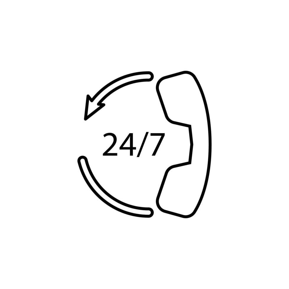 call center 24 7 vector icon illustration