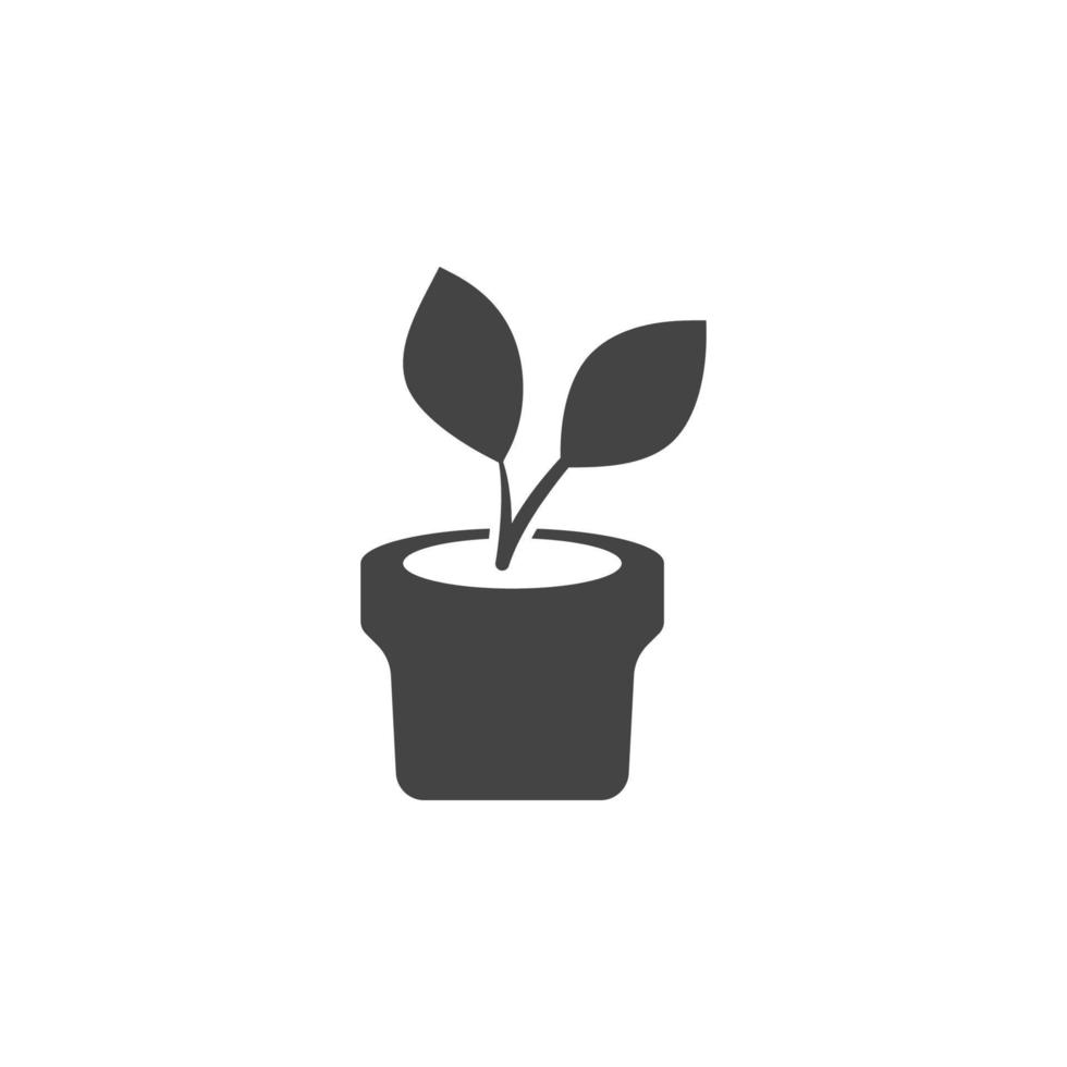 pot, sprout vector icon illustration