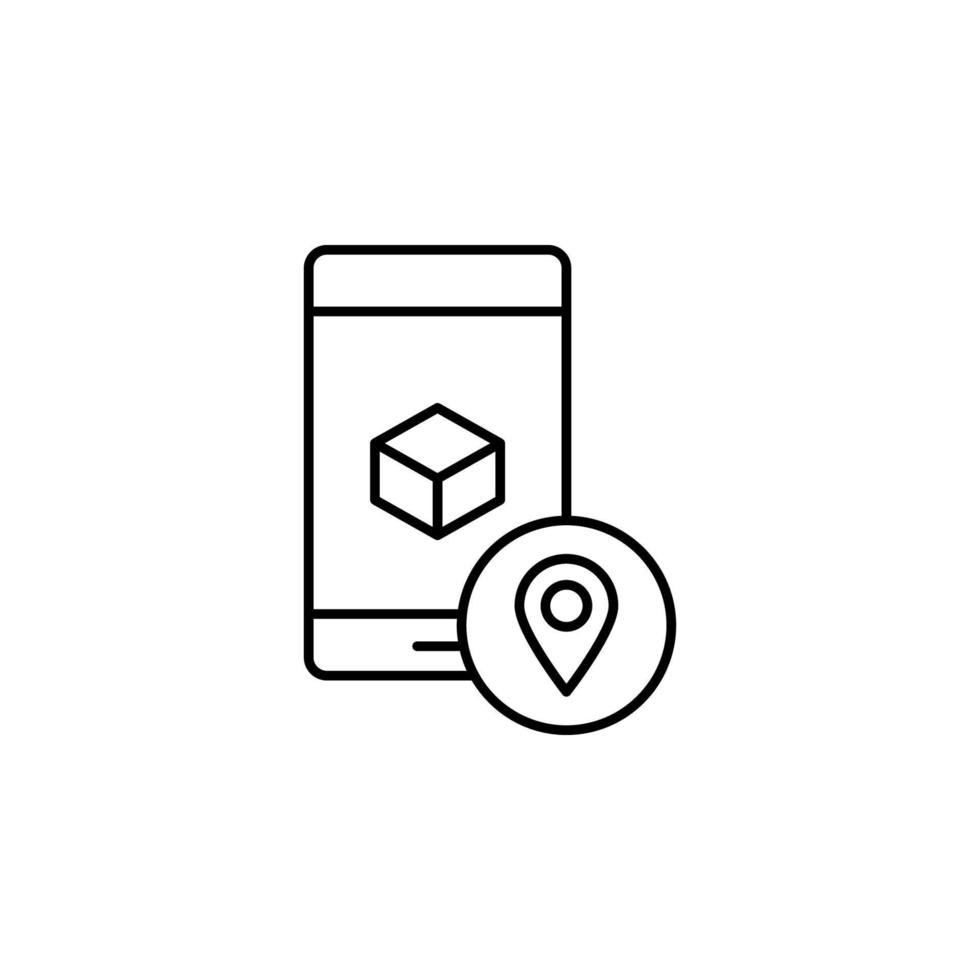 Augmented reality, location, mobile vector icon illustration