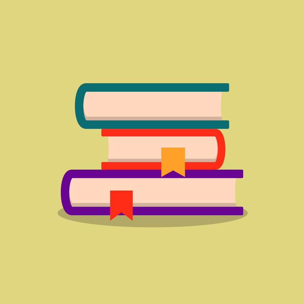 book with bookmarks flat vector icon illustration