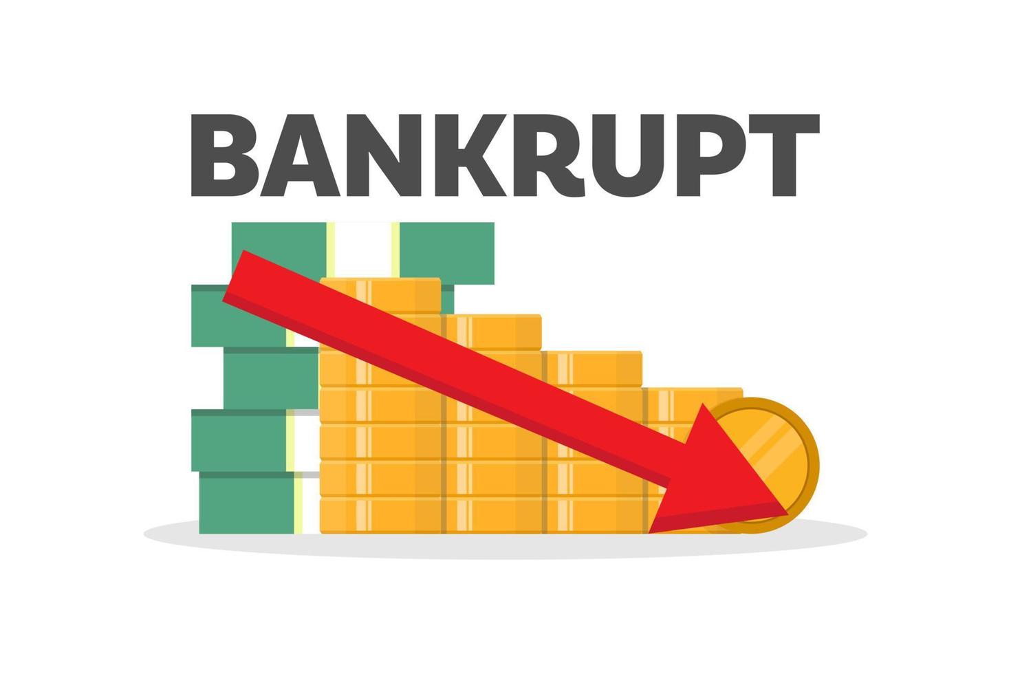 Money loss bankrupt vector design illustration