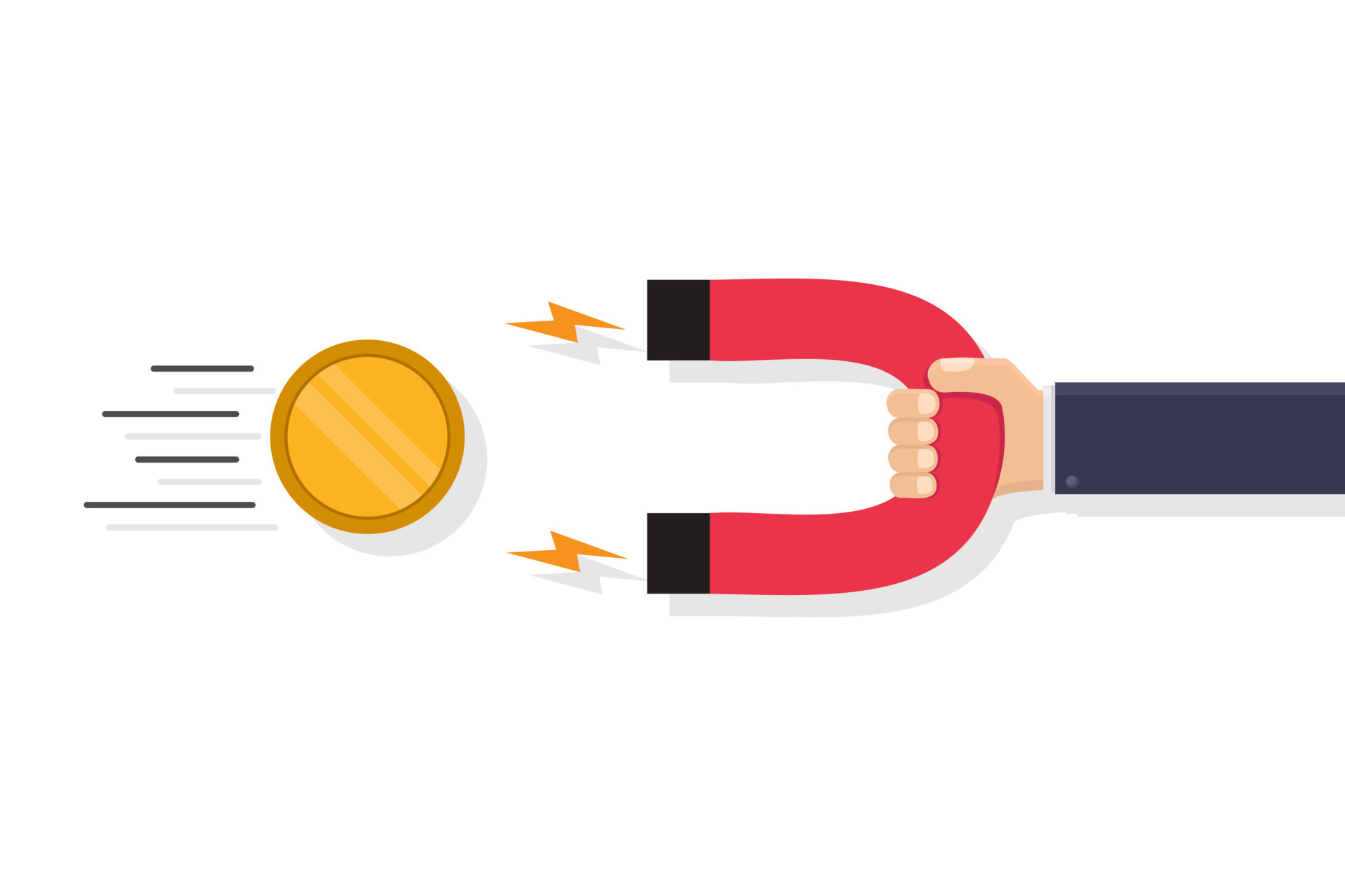 Hand holding attract money vector design illustration 23041609