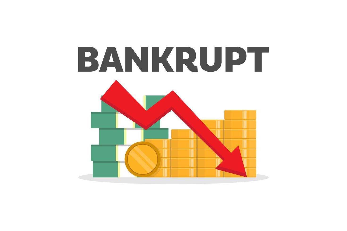 Money loss bankrupt vector design illustration