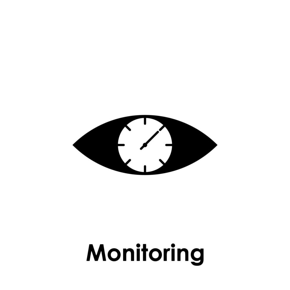 eye, clock, monitoring vector icon illustration
