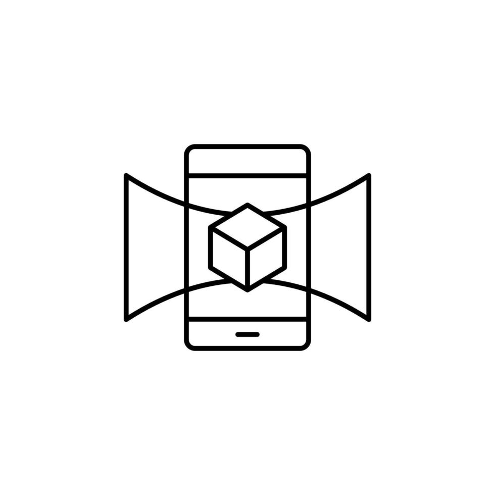 Mobile, augmented reality, panoramic vector icon illustration