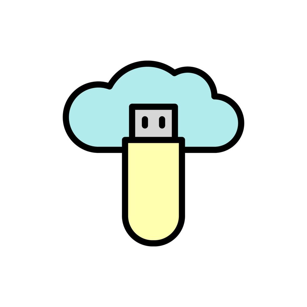 Cloud, flashcard vector icon illustration