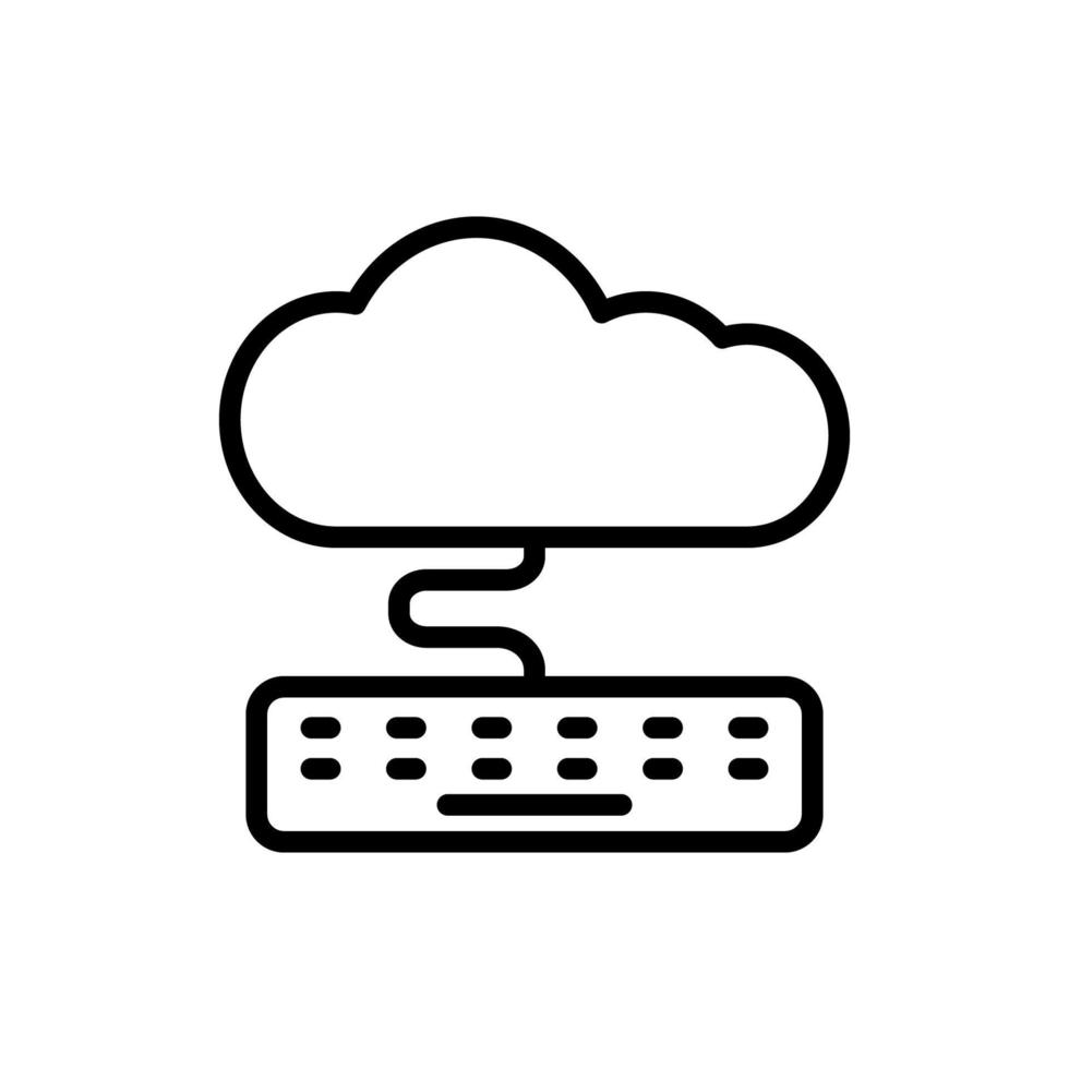 nube, teclado vector icono ilustración