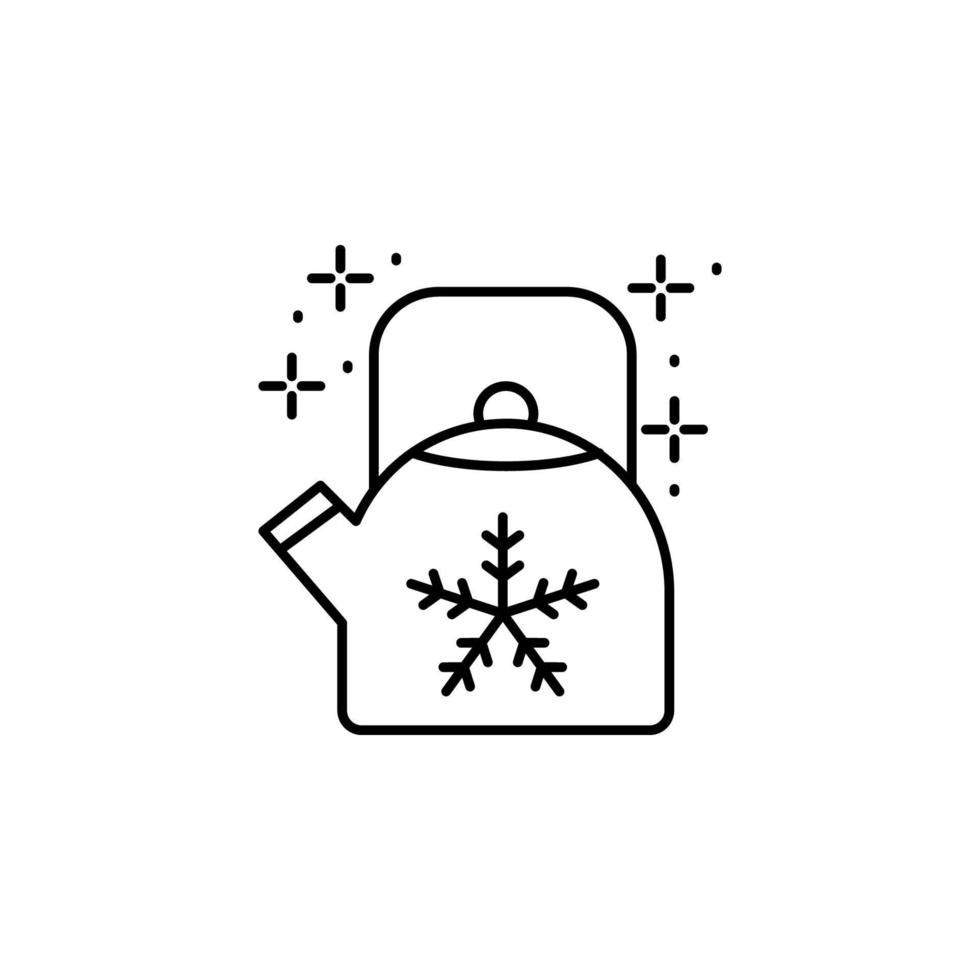 tetera copo de nieve vector icono ilustración
