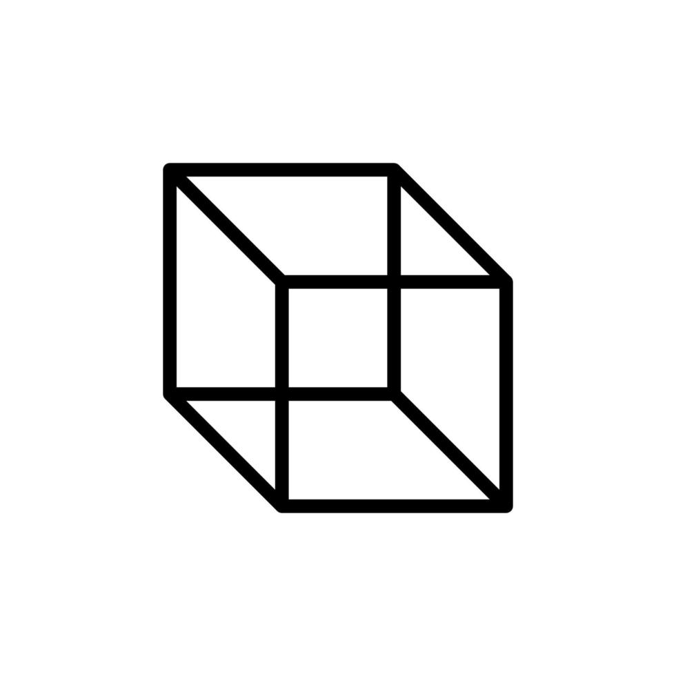 3 dimensiones cubo vector icono ilustración