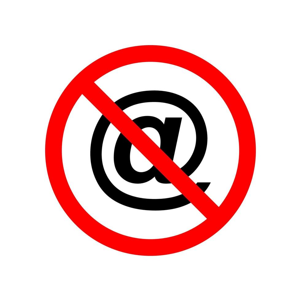 e-mail prohibited vector icon illustration