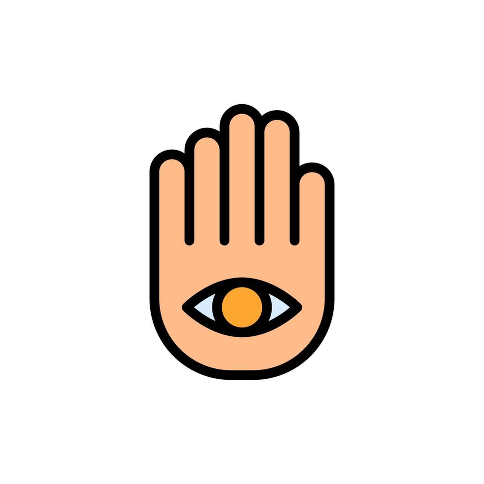 Symbol hand eye vector icon illustration