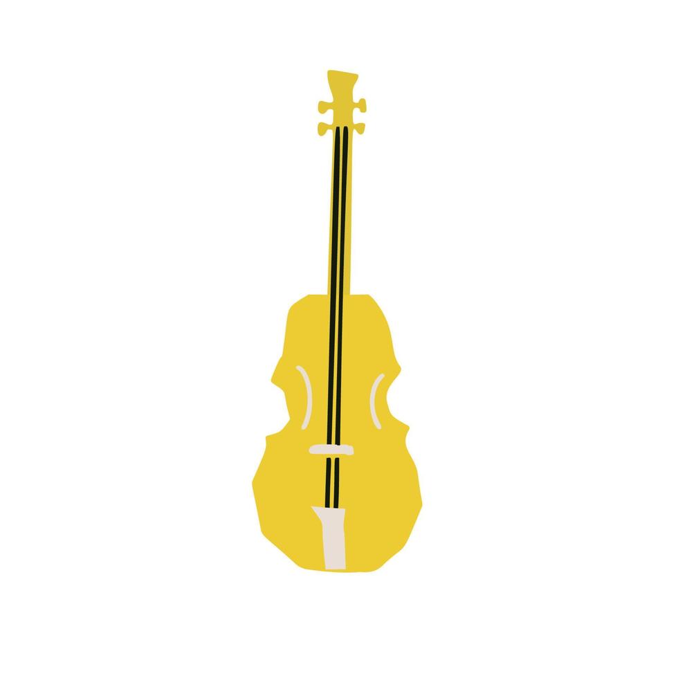 Illustration of musical instrument violin in cutting style isolated on white background vector