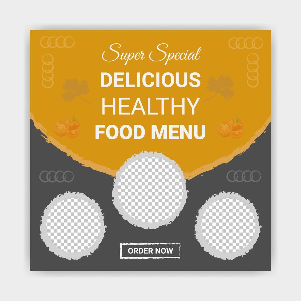 2023 Design consept for Restaurant Takeaway Menu Social media square template vector