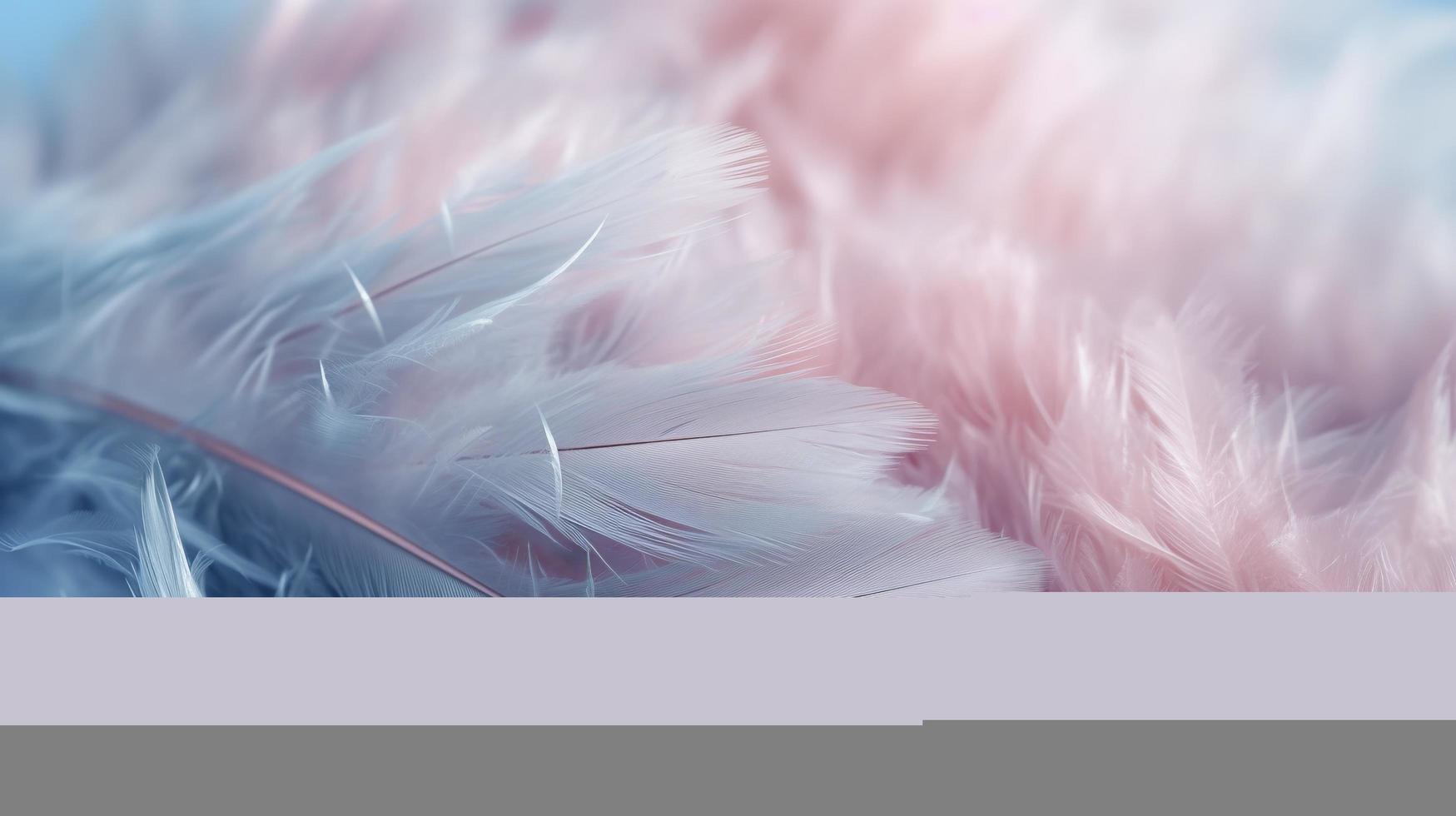 a bright blue background with one Deep Carmine Pink  Flamingo feathers, in the style of soft and dreamy pastels, glimmering light effects, nature-inspired imagery, generat ai photo