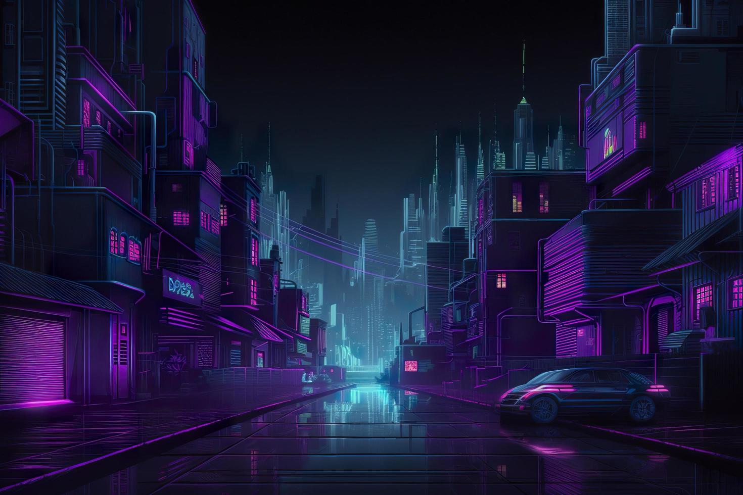 3d render. Abstract futuristic background with blurry glowing wave and neon lines. Spiritual energy concept, digital fantastic wallpaper with, generat ai photo