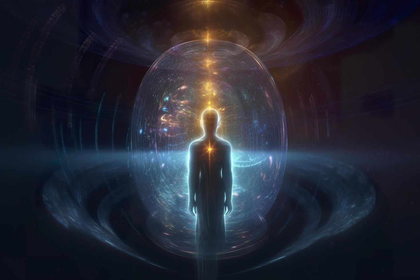The Universal Operating System, the soul of the Universe entity, within this OS lives every single instruction needed for the creation code, generat ai photo
