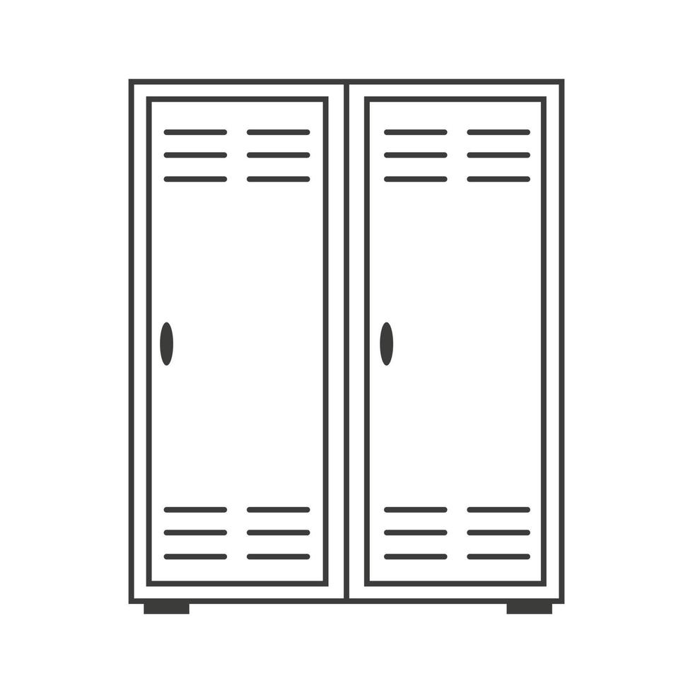 School locker line icon. Outline vector illustration isolated on white background.