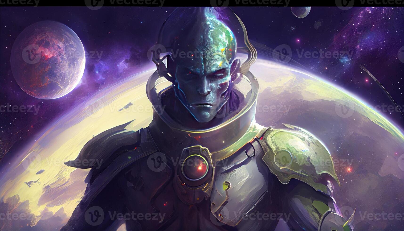 galactic caretaker, digital art illustration, photo