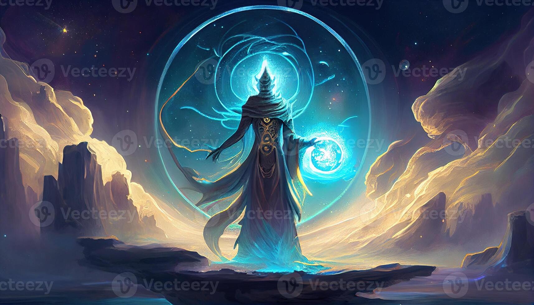 spiritual sentinel depict, digital art illustration, photo