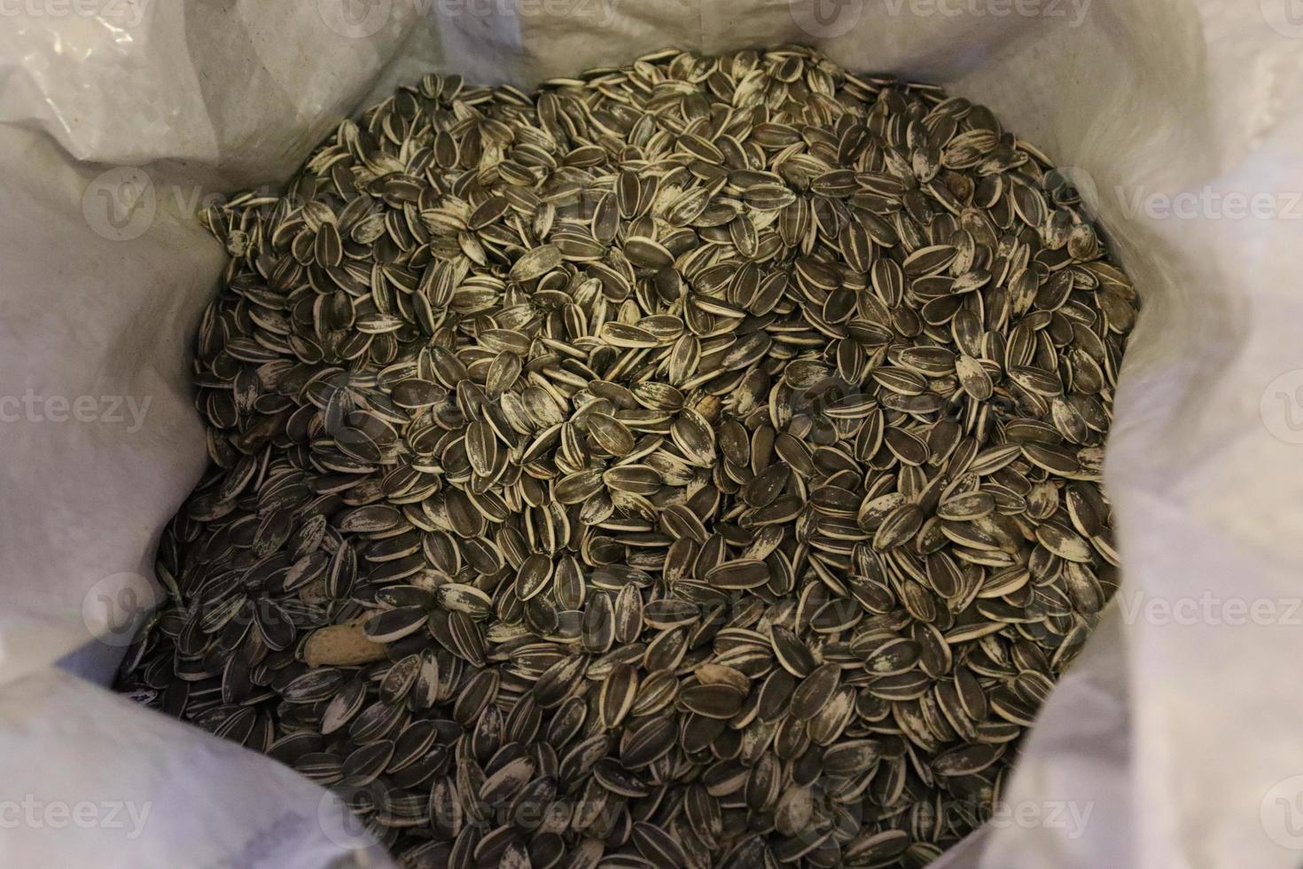 Organic sunflower seed,raw sunflower seed in market ,top view of sunflower photo