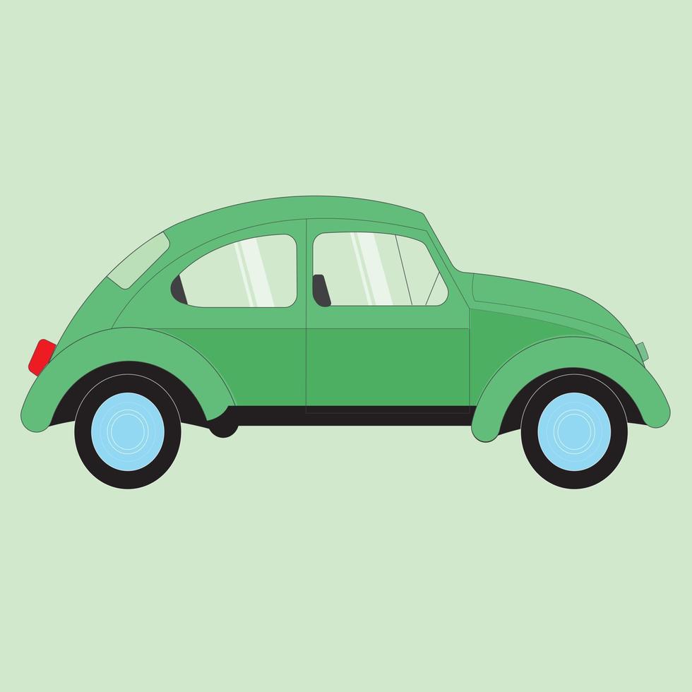 cool green frog vw car vector