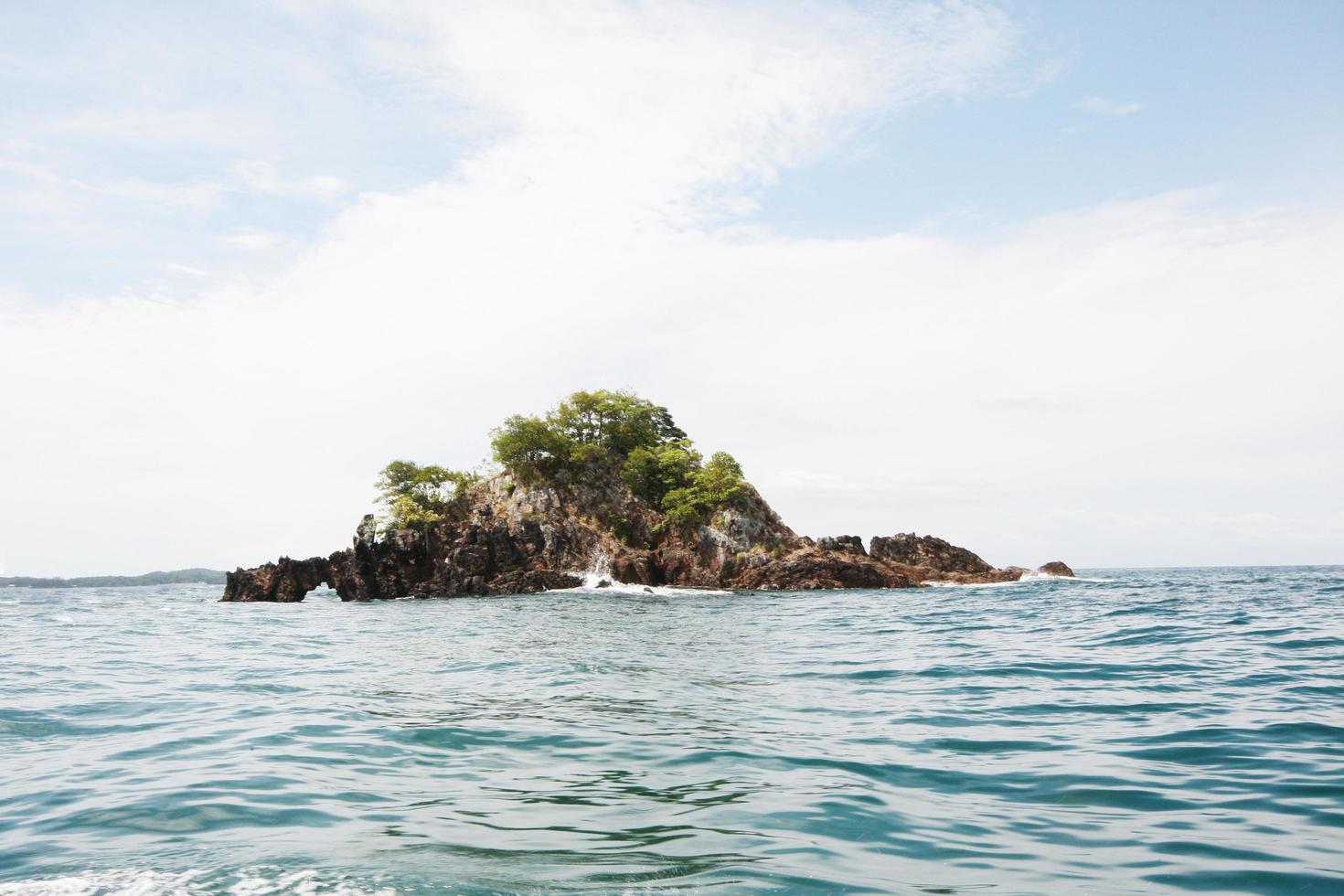 Beautiful landscape of tropical island with blue sea and mountain beach in Thailand. photo