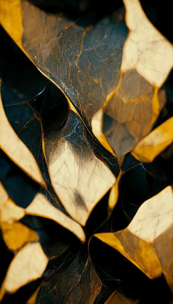close up of a black and gold piece of art. . photo