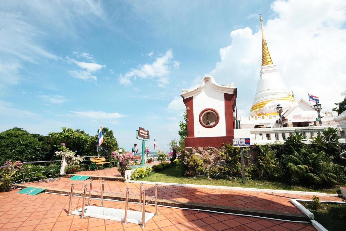 Heritage White Pagoda temple located at Tangkouan Hill of Songkla city, Thailand photo