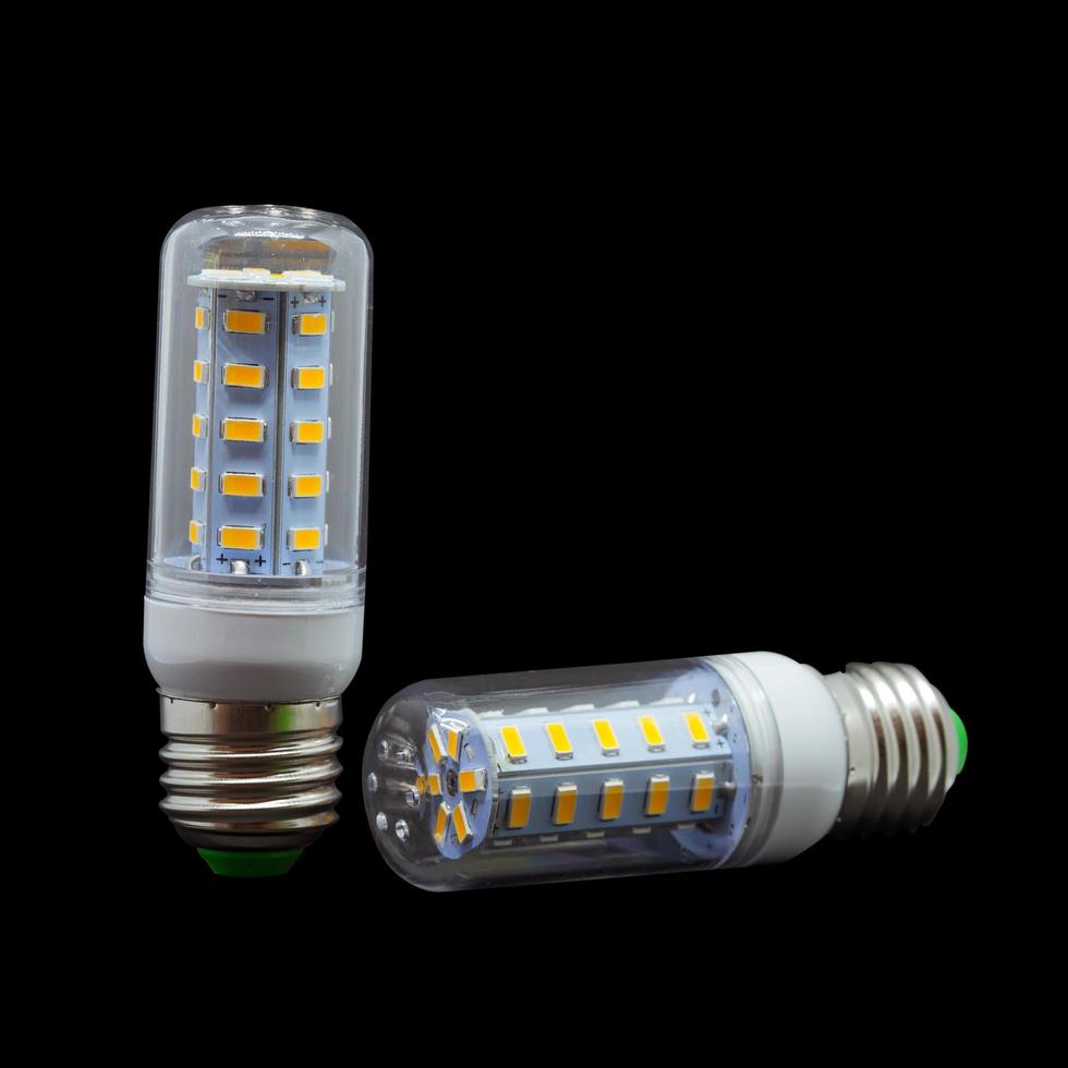 led light blub on background with clipping path. photo