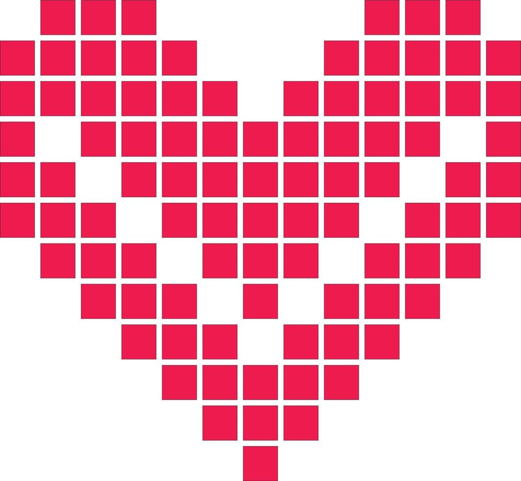 illustration vector graphic of love pixels shape good for graphic design