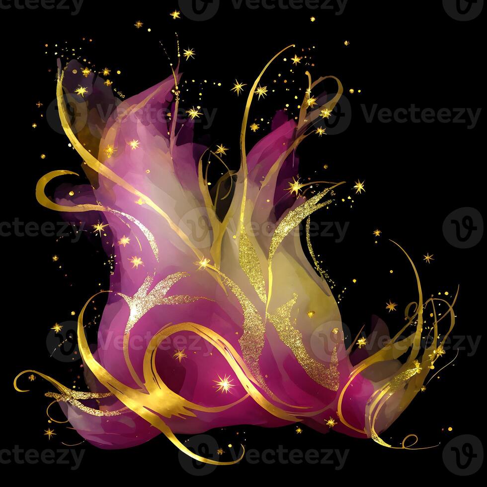 Abstract multicolor paint splash explosion on black background, Abstract swirling background, Watercolor glitter texture, photo