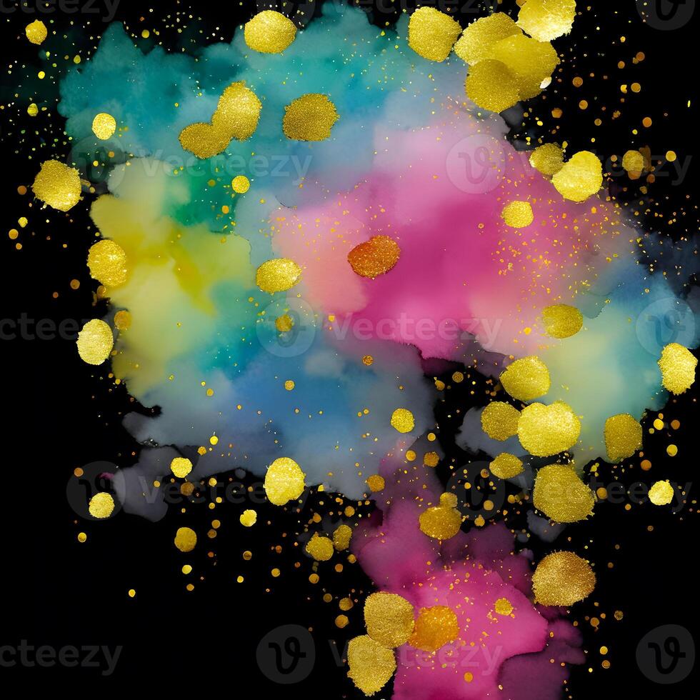 Abstract watercolor glitter background, Watercolor splash painting texture, Abstract luxury texture, Acrylic liquid glitter texture, photo