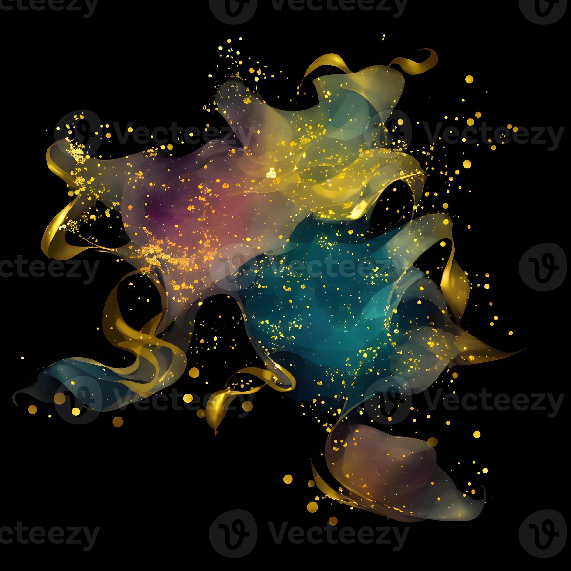 Abstract multicolor paint splash explosion on black background