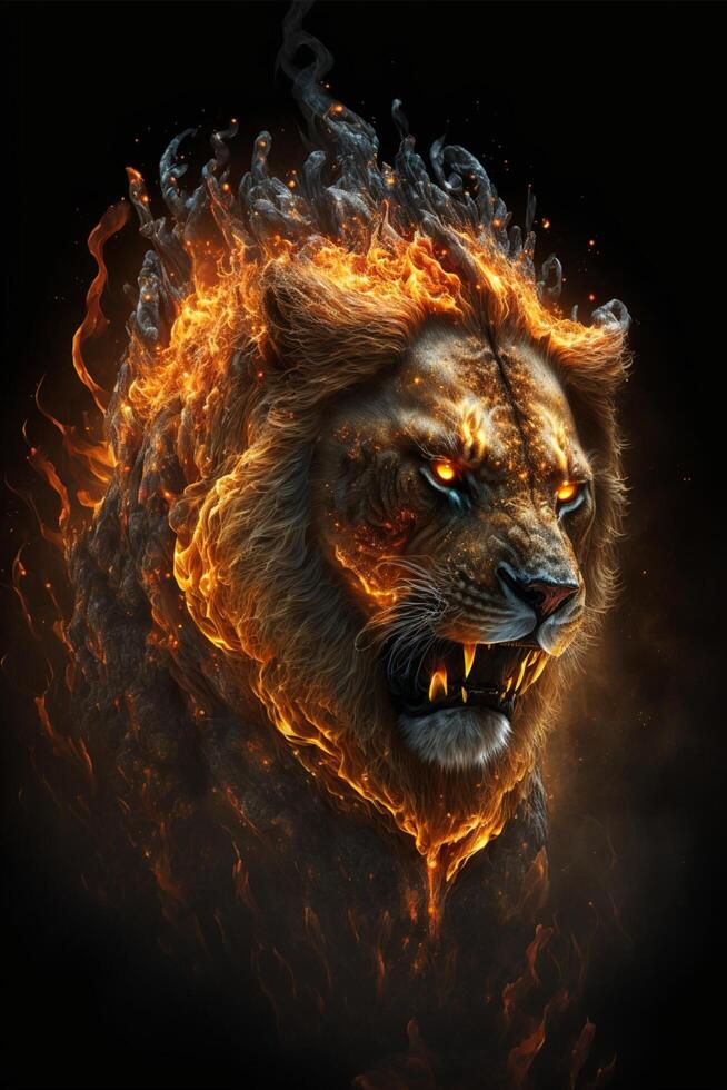 Fier Like Lion Blackground Stock Photo 1225925974