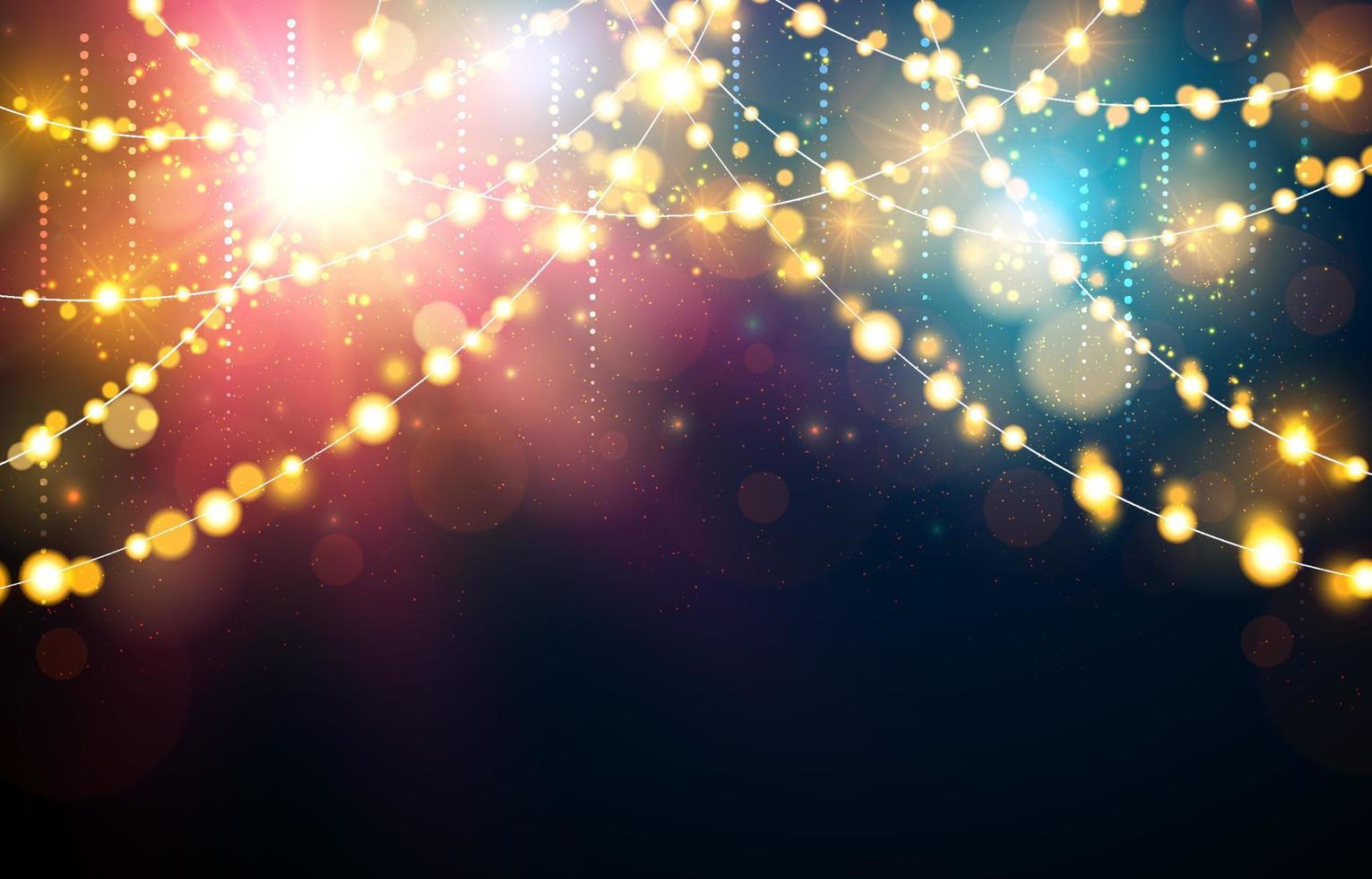 Fairy Light with Bokeh Background vector