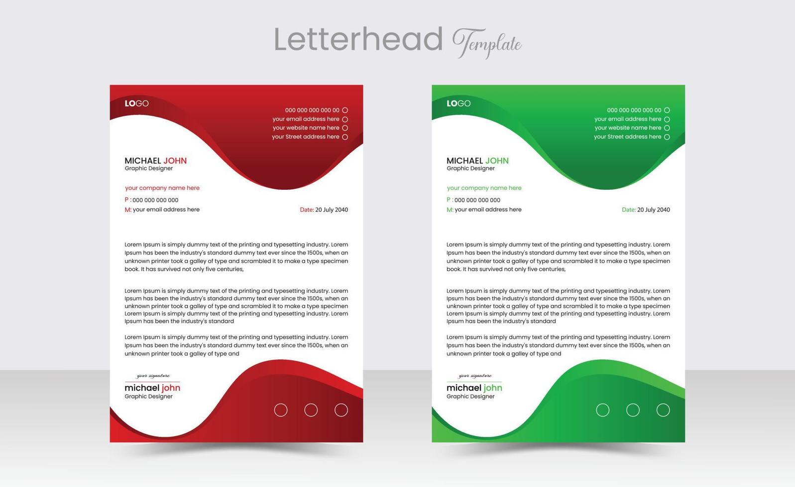 corporate modern letterhead design template. creative modern letterhead design template for your project. letterhead, letterhead, Business letterhead design. Pro Vector