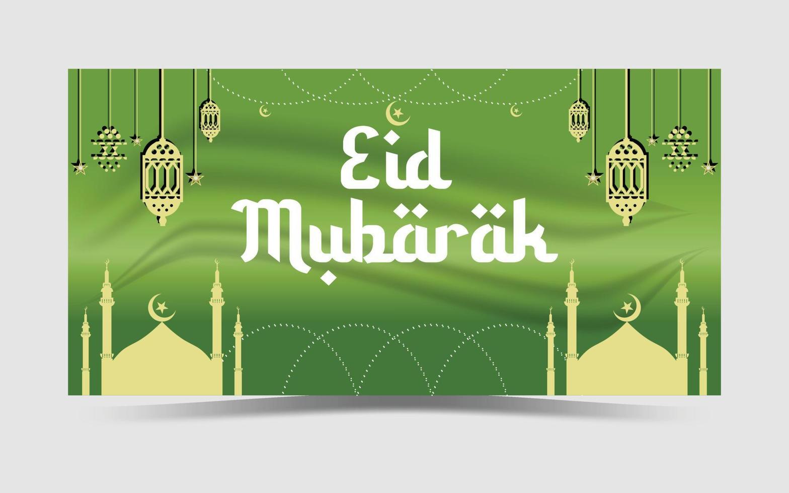 Ramadan Kareem greeting template with arabic lanterns and moon on the background for advertising products vector