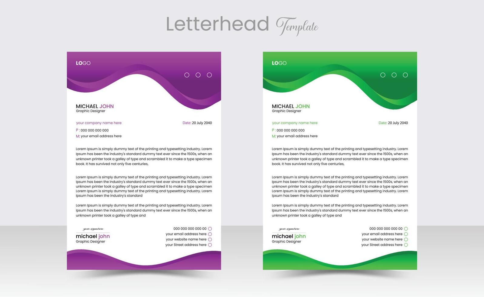 corporate modern letterhead design template. creative modern letterhead design template for your project. letterhead, letterhead, Business letterhead design. Pro Vector