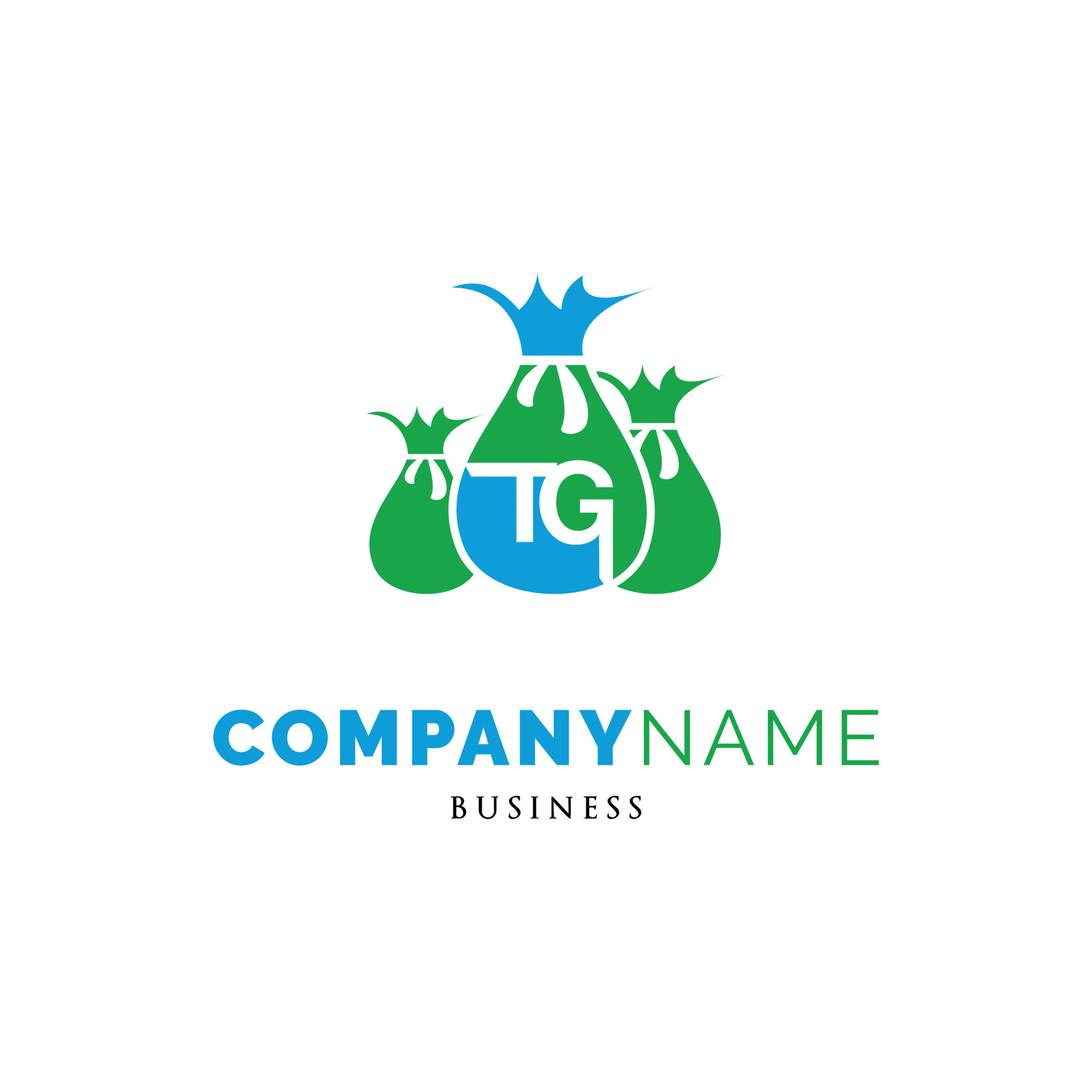 Initial Letter TG Trash Sack Icon Logo Design Template 23045949 Vector