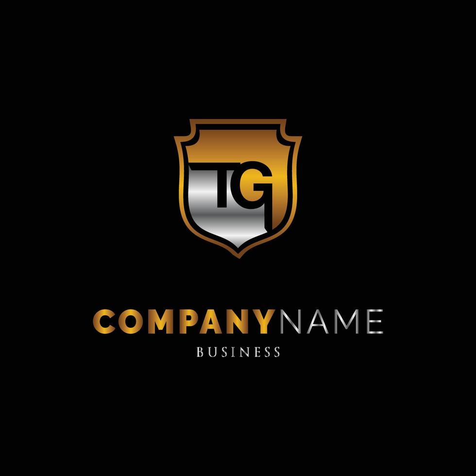 Initial Letter TG Shield Icon Logo Design Template vector