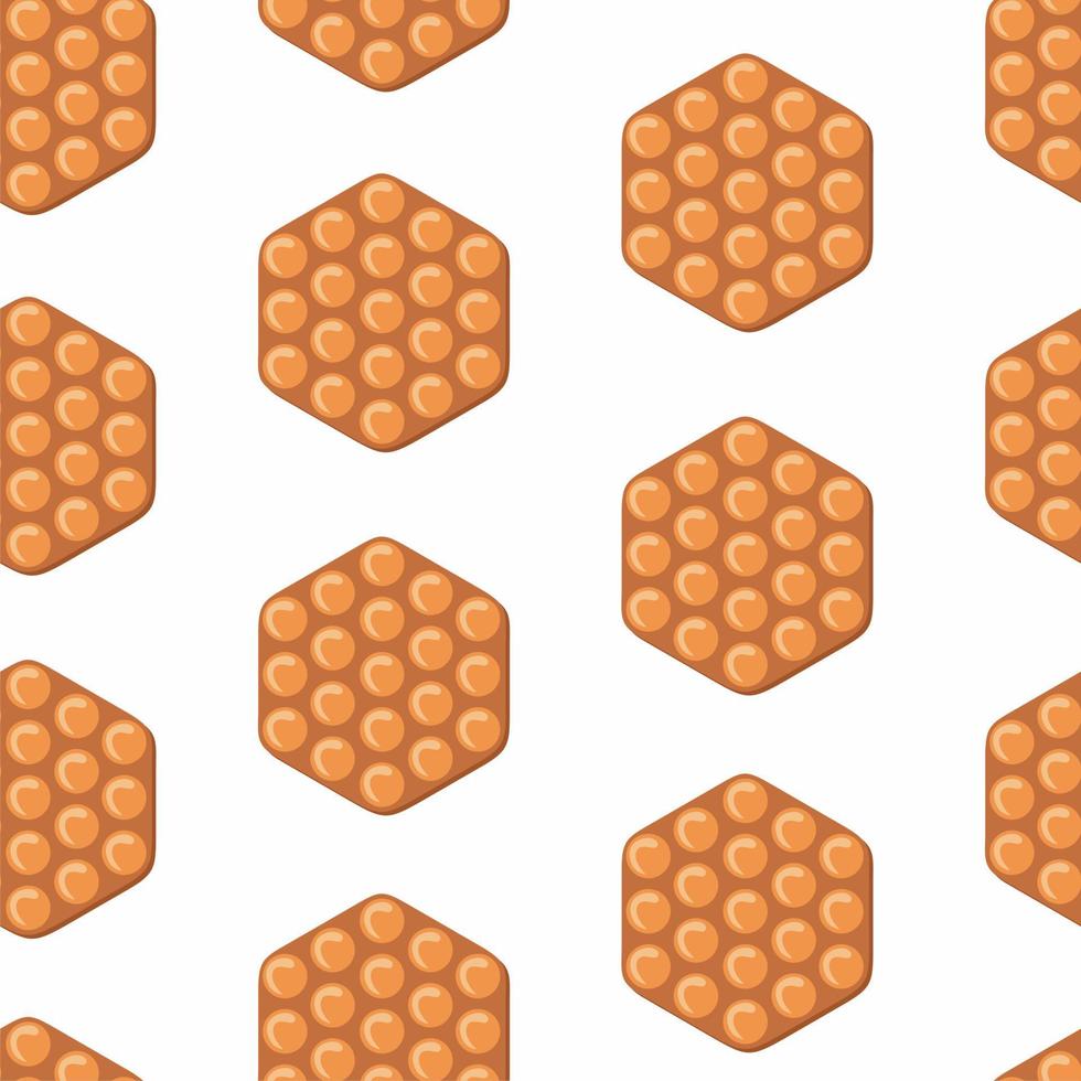 Bubble waffles seamless pattern. Summer food illustration isolated on white for use on cookbooks, menus vector